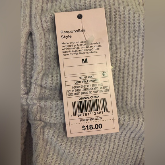 NWT Wild Fable light violet sweater, cut outs down front & tie at bottom hem, M - Picture 11 of 15